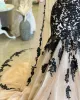Mermaid Black Champagne Wedding Dresses Lace Strapless Sweep Train sold by KissProm