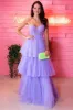 Kaylee |A-line Tiered Ruffled Long Tulle Prom Dress sold by KissProm