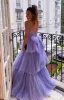 Kaylee |A-line Tiered Ruffled Long Tulle Prom Dress sold by KissProm