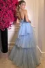 Kaylee |A-line Tiered Ruffled Long Tulle Prom Dress sold by KissProm
