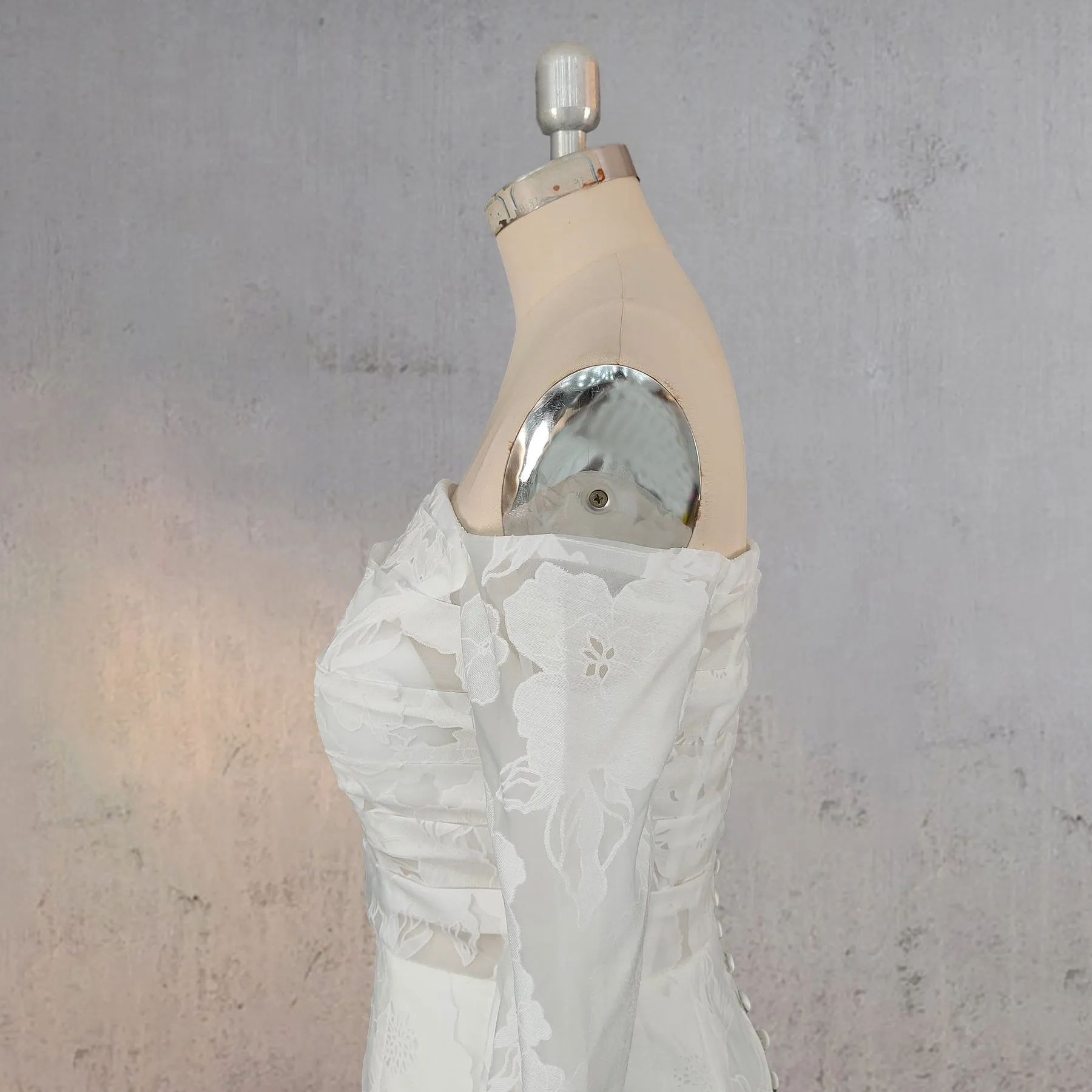 Margarita | Mermaid Off the Shoulder Long Sleeves Wedding Dress with Slit sold by KissProm product image thumbnail 4