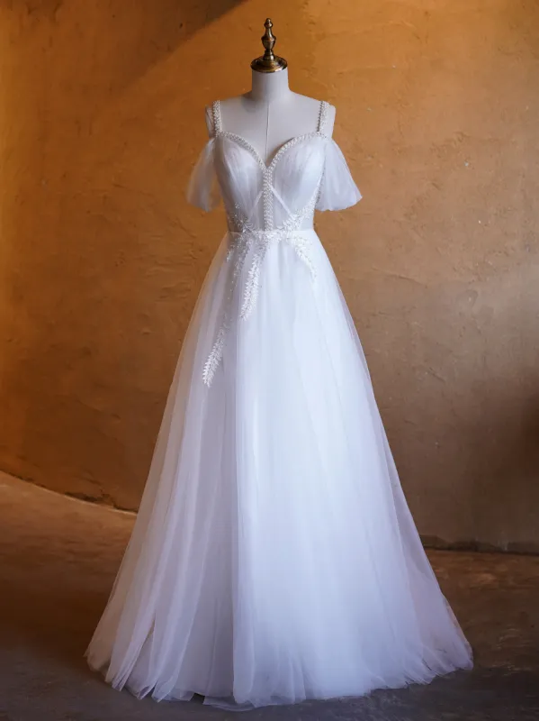 V-neck Pearl Embellished Floor Length Prom Dresses sold by KissProm