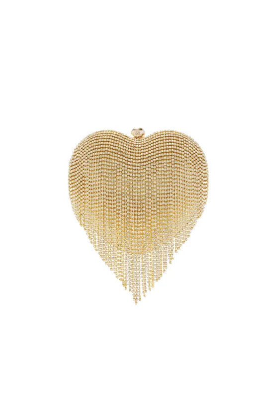 Gold Evening Party Clutch with Rhinestone sold by KissProm
