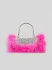 Women’s Furry Rhionestones Evening Clutch Bags sold by KissProm