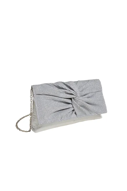 Women’s Ruched Glitter Flap Evening Clutch Bags sold by KissProm
