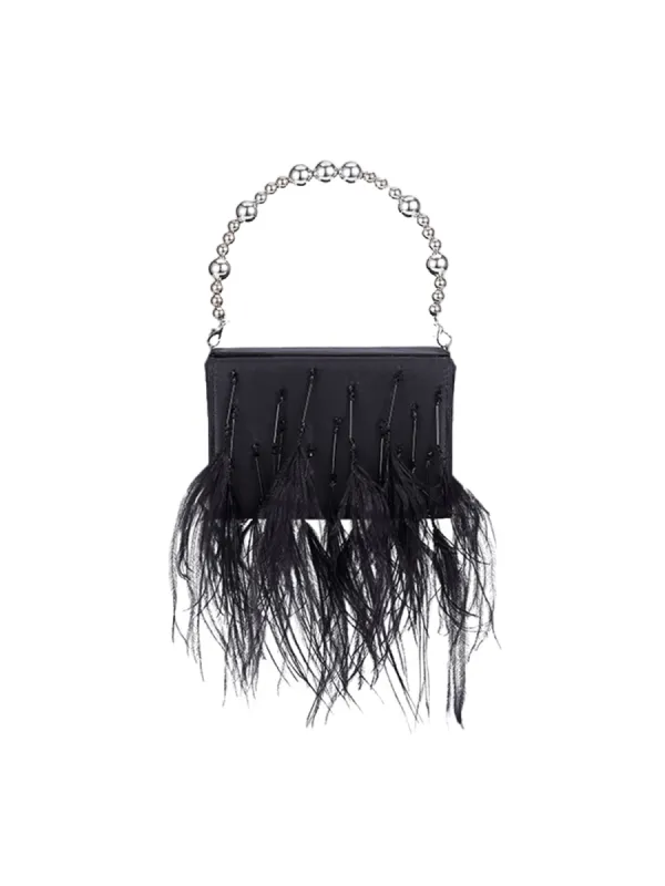 Women’s Orstrich Feather Beaded Clutch Bags sold by KissProm