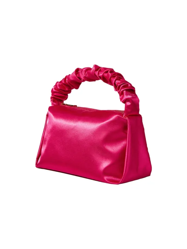 Women’s Hot Pink Slouchy Handle Clutch Bags in Satin sold by KissProm