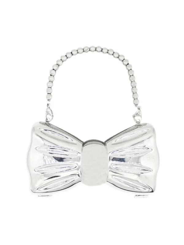 Women’s Silver Bow Clutch Mini Evening Bags sold by KissProm