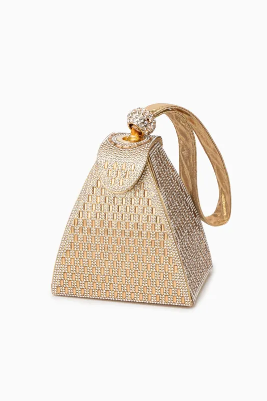 Crystal Gold Pyramid Handbag sold by KissProm