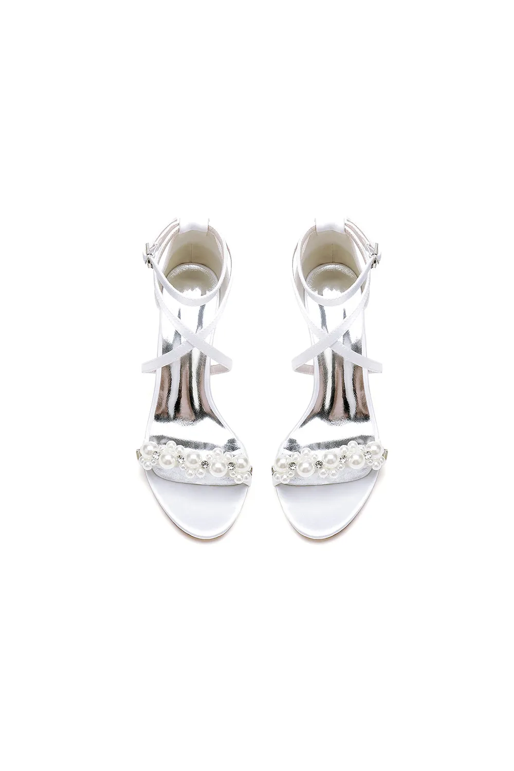 Open Toe Beaded Cross Strap High Heels sold by KissProm product image thumbnail 3