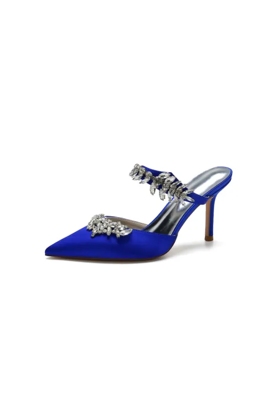 Pointed Toe Crystal Flower Strap Stiletto Heel sold by KissProm