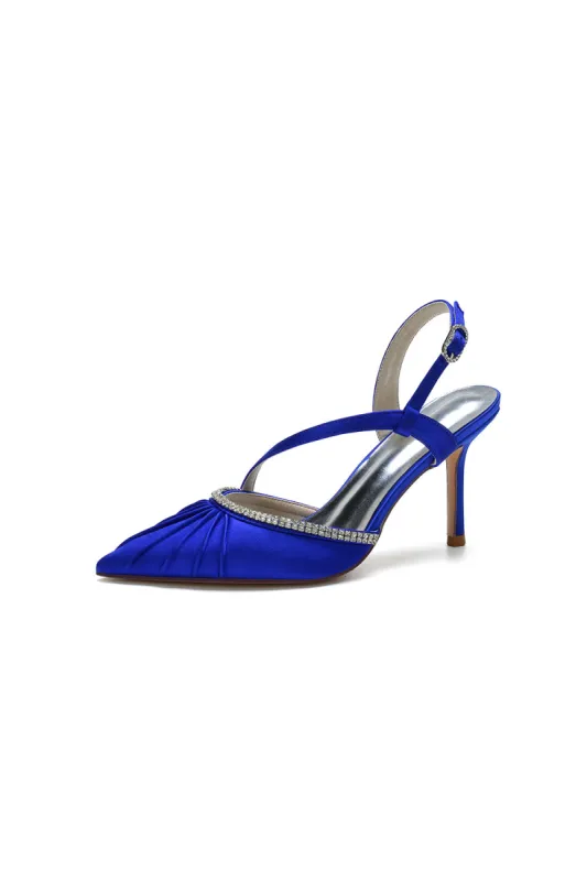 Pointed Toe Ankle Strap Crystal Heels sold by KissProm