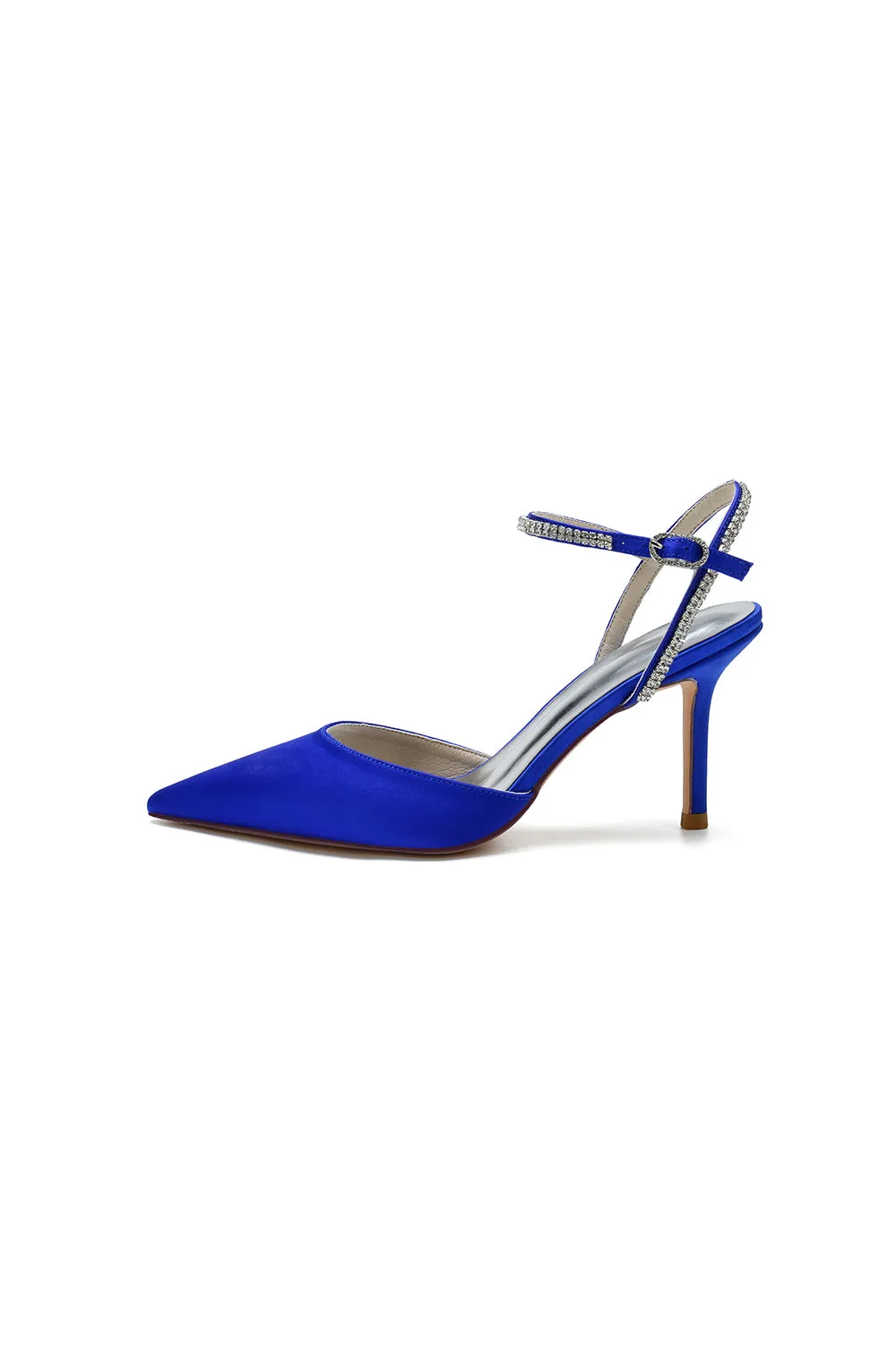 Party Crystal Strap Pointed Toe Satin Stiletto Heels sold by KissProm product image thumbnail 3