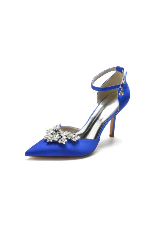 Pointed Toe Crystal Party Ankle Strap Heels Shoes sold by KissProm