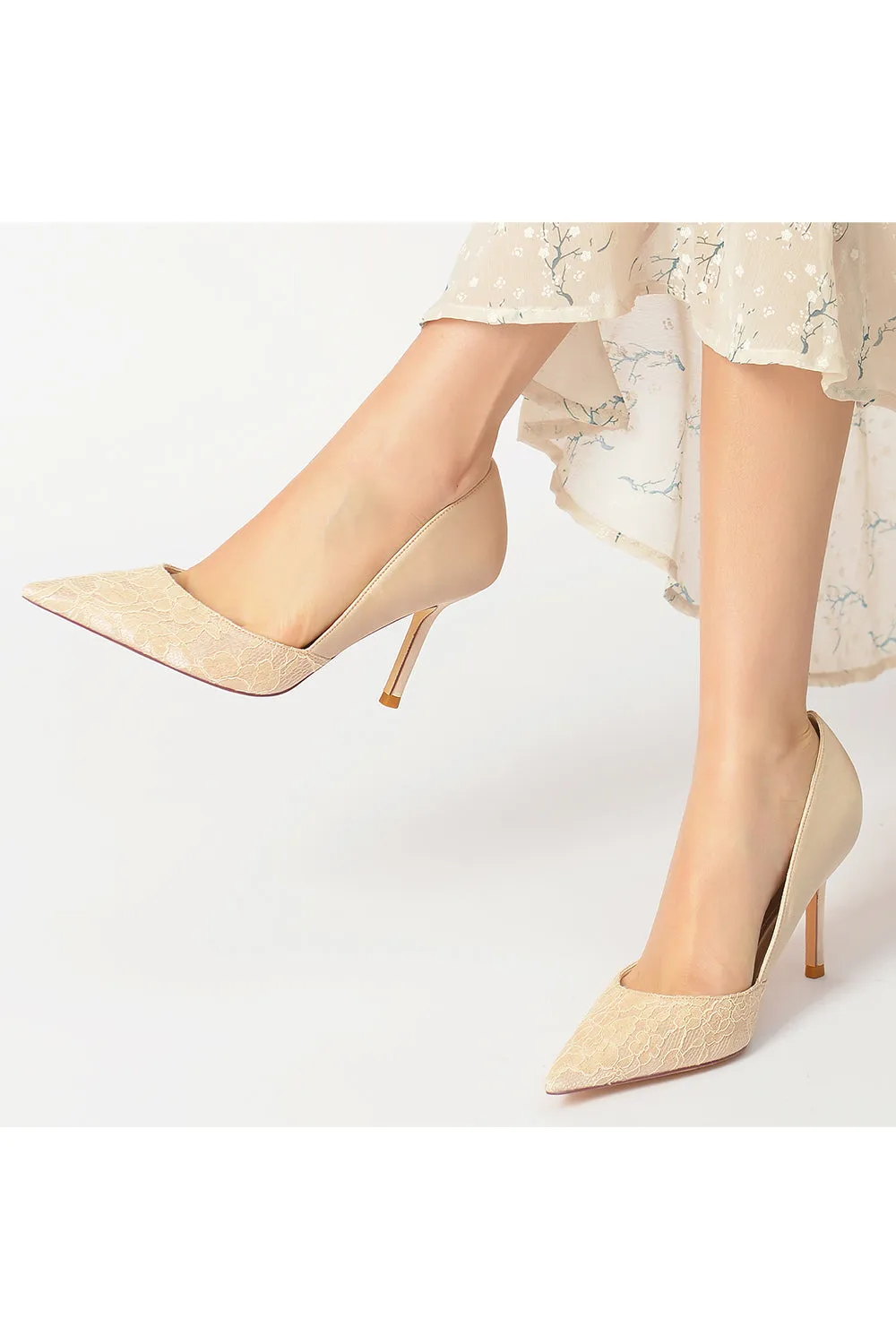 Party Pointed Toe Lace PatternStiletto High Heels sold by KissProm product image thumbnail 5