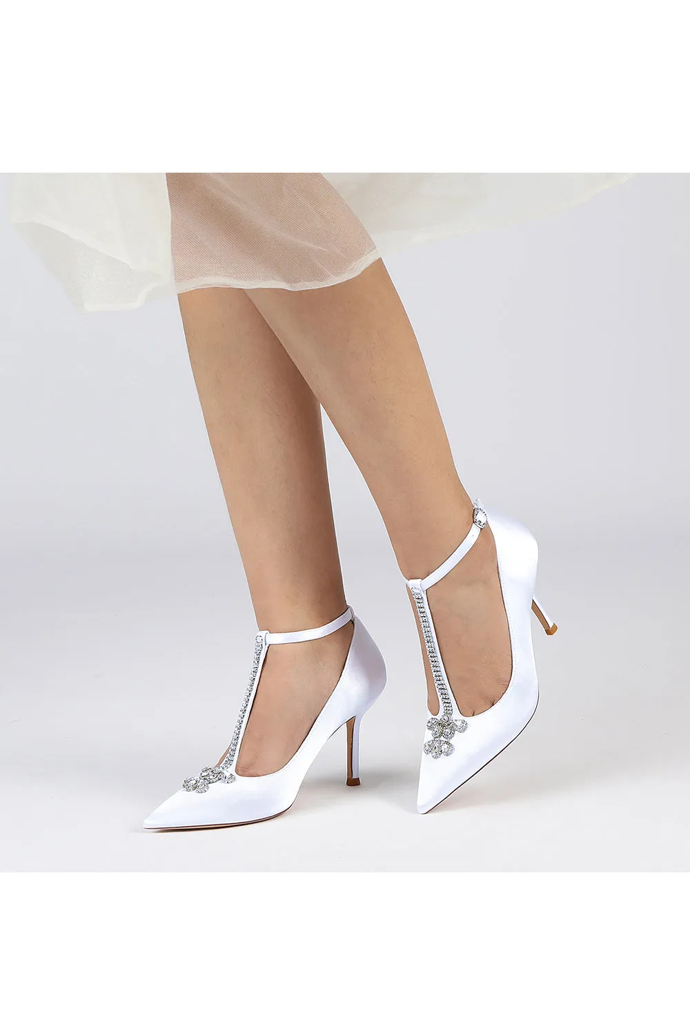 Party Pointed Toe Crystal Strap High Heels Shoes sold by KissProm product image thumbnail 5