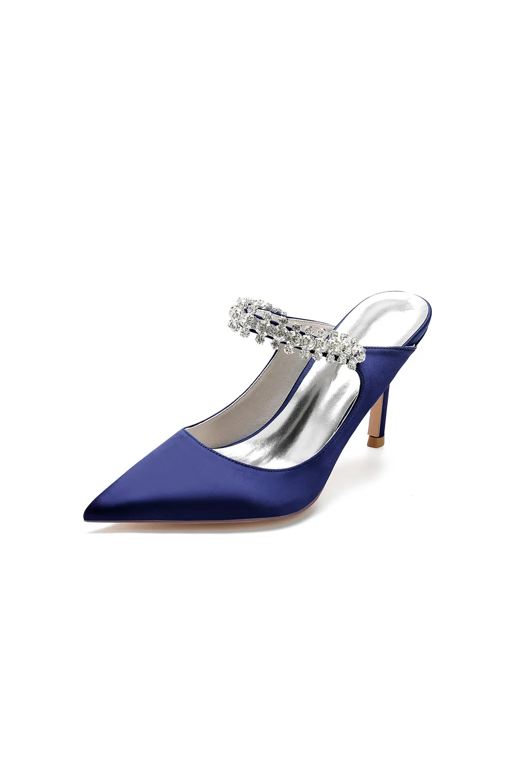 Party Pointed Toe Crystal Strap High Heels sold by KissProm