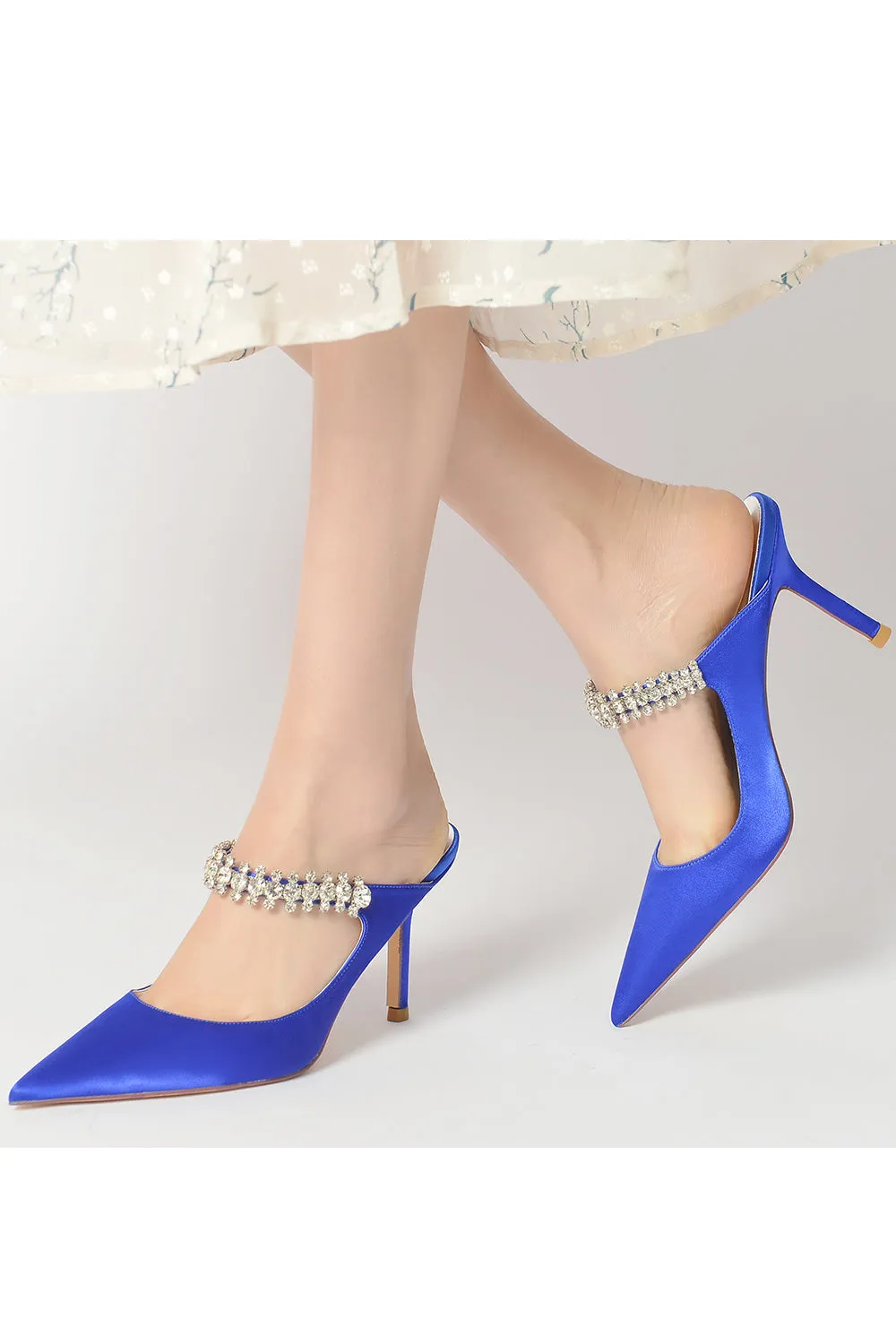 Party Pointed Toe Crystal Strap High Heels sold by KissProm product image thumbnail 5