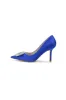 Cocktail Pointed Toe Crystal Satin High Heels sold by KissProm
