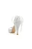 Peep Toe Pearl Strap Ribborn Wedding sold by KissProm