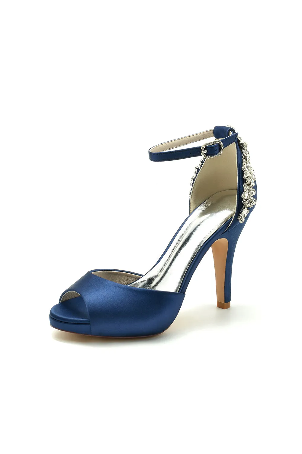 Party Peep Toe Rhinestone Embellished High Heels sold by KissProm