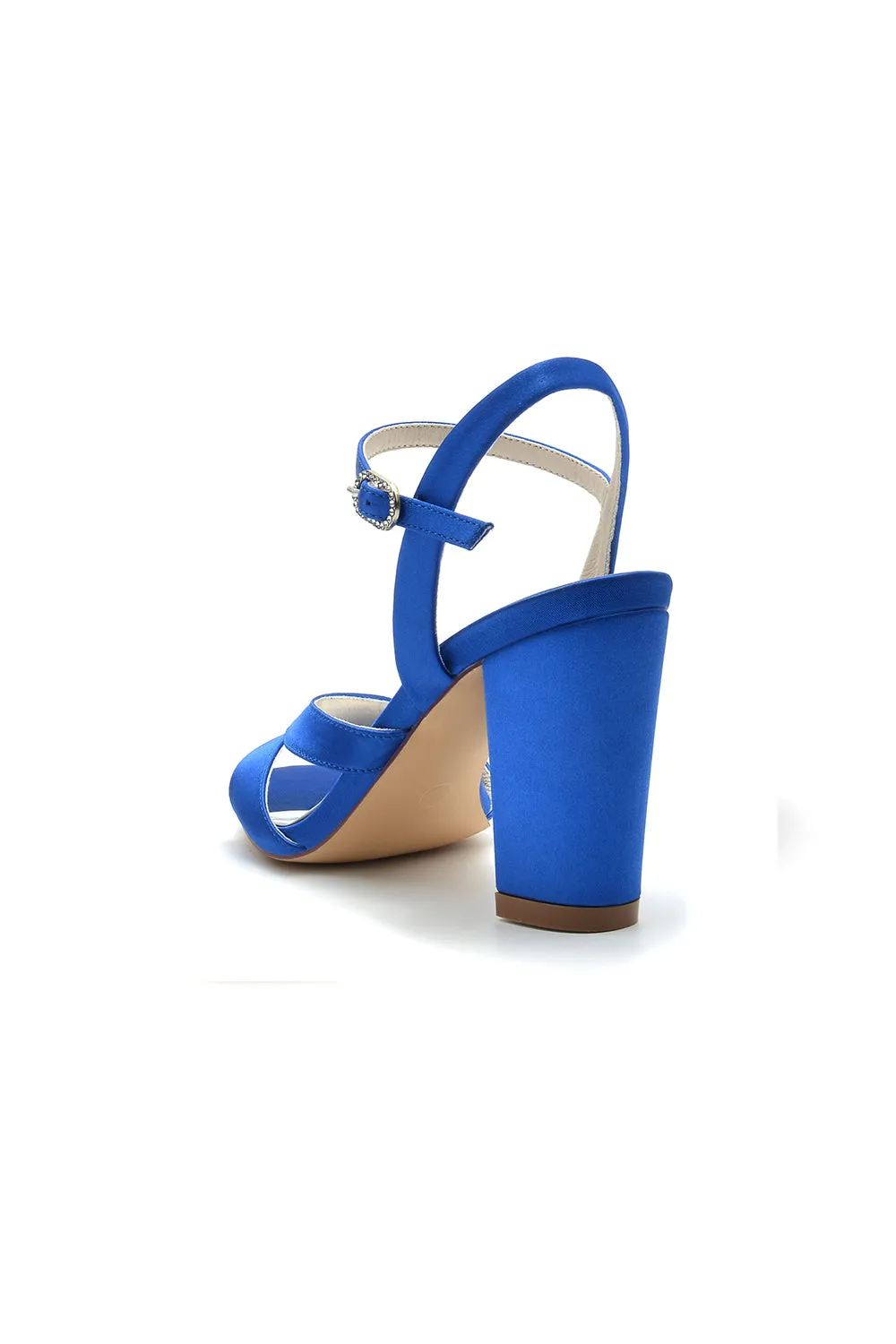 Simple Open Toe Block Heels with Ankle Strap sold by KissProm product image thumbnail 4