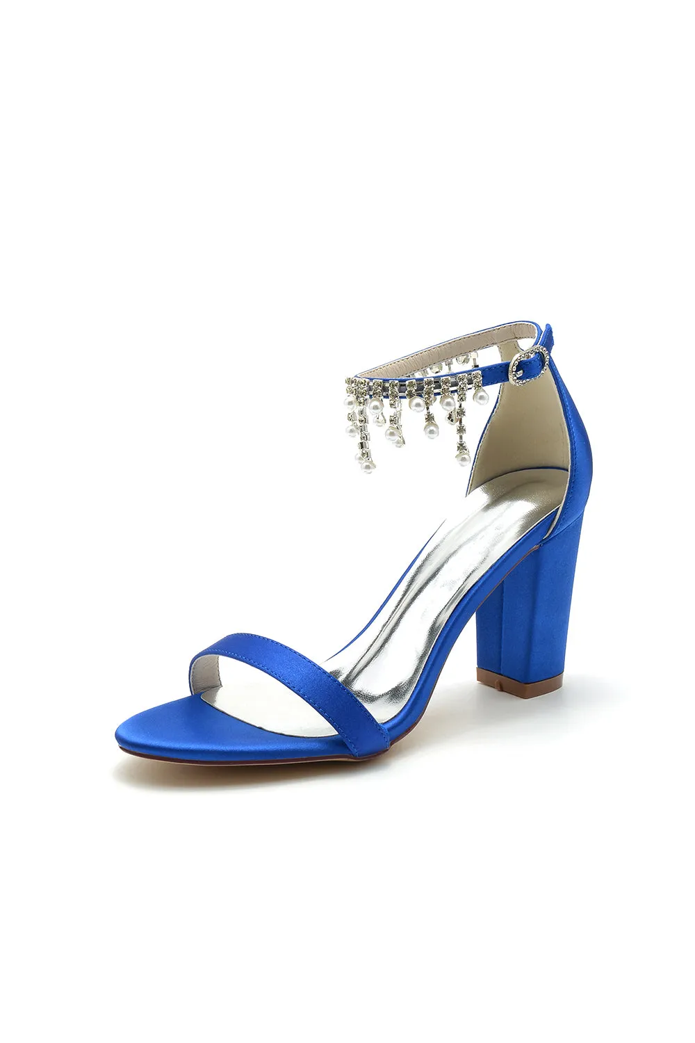 Open Toe Block Heels with Rhinestone Tassel sold by KissProm