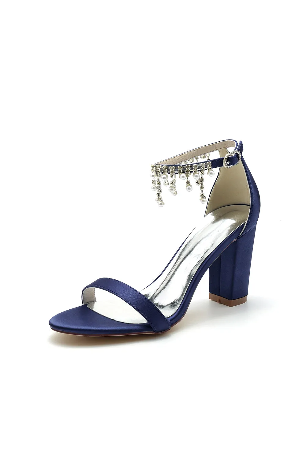 Open Toe Block Heels with Rhinestone Tassel sold by KissProm product image thumbnail 5