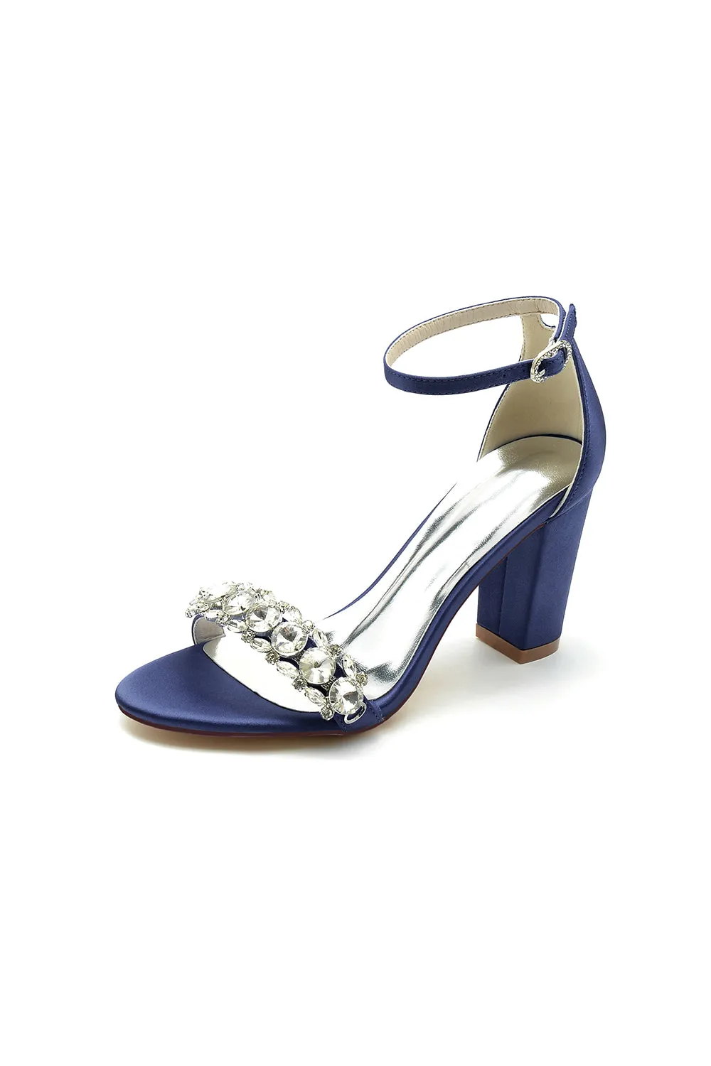 Open Toe Chunky Heels with Rhinestone sold by KissProm product image thumbnail 5