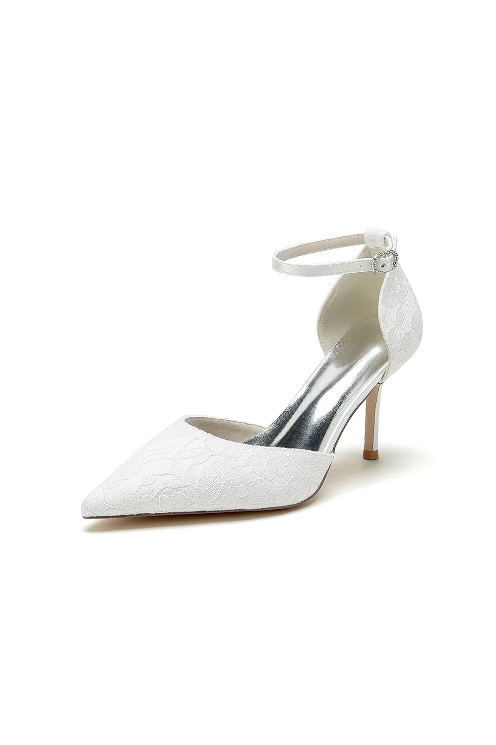Pointed Toe Bridal Heels with Ankle Strap sold by KissProm