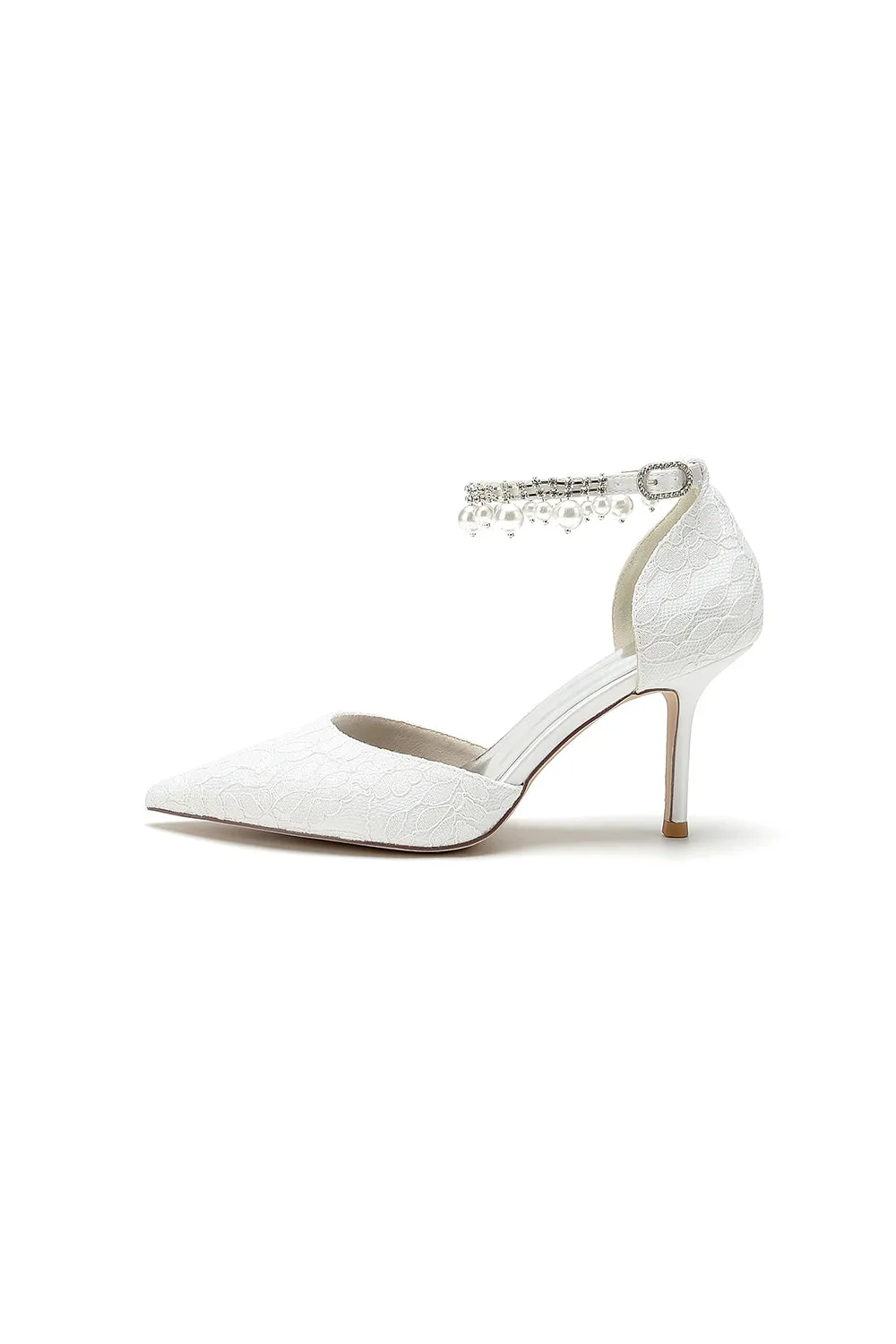 Pointed Toe Bridal Heels Pearl Strap sold by KissProm product image thumbnail 3