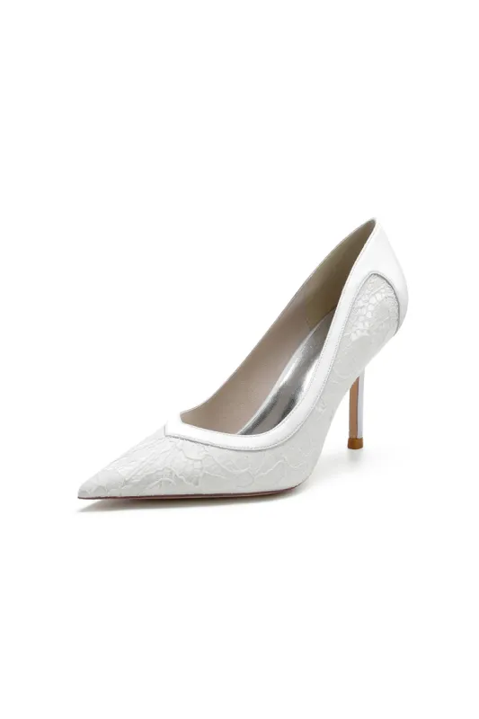 Pointed Toe Lace Wedding Shoes sold by KissProm