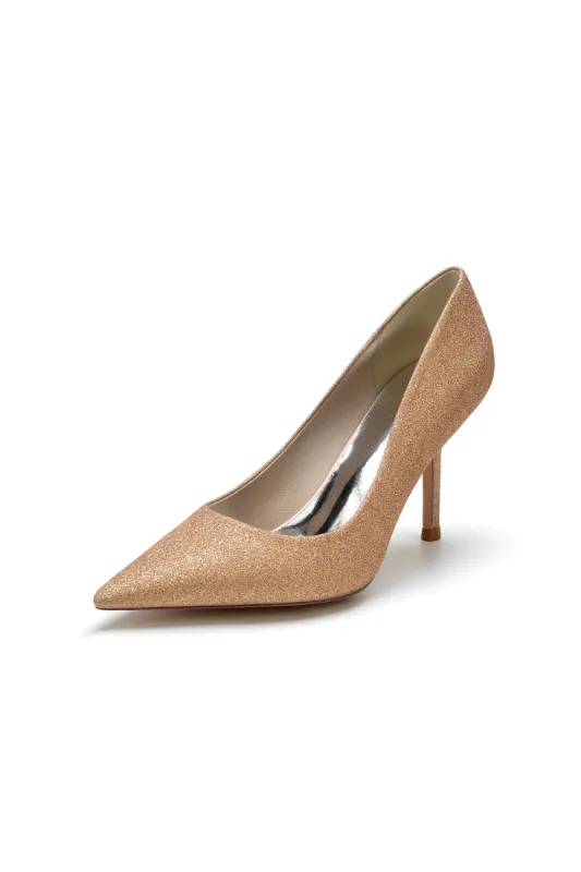 Simple Shallow Toe Sequined High Heels sold by KissProm