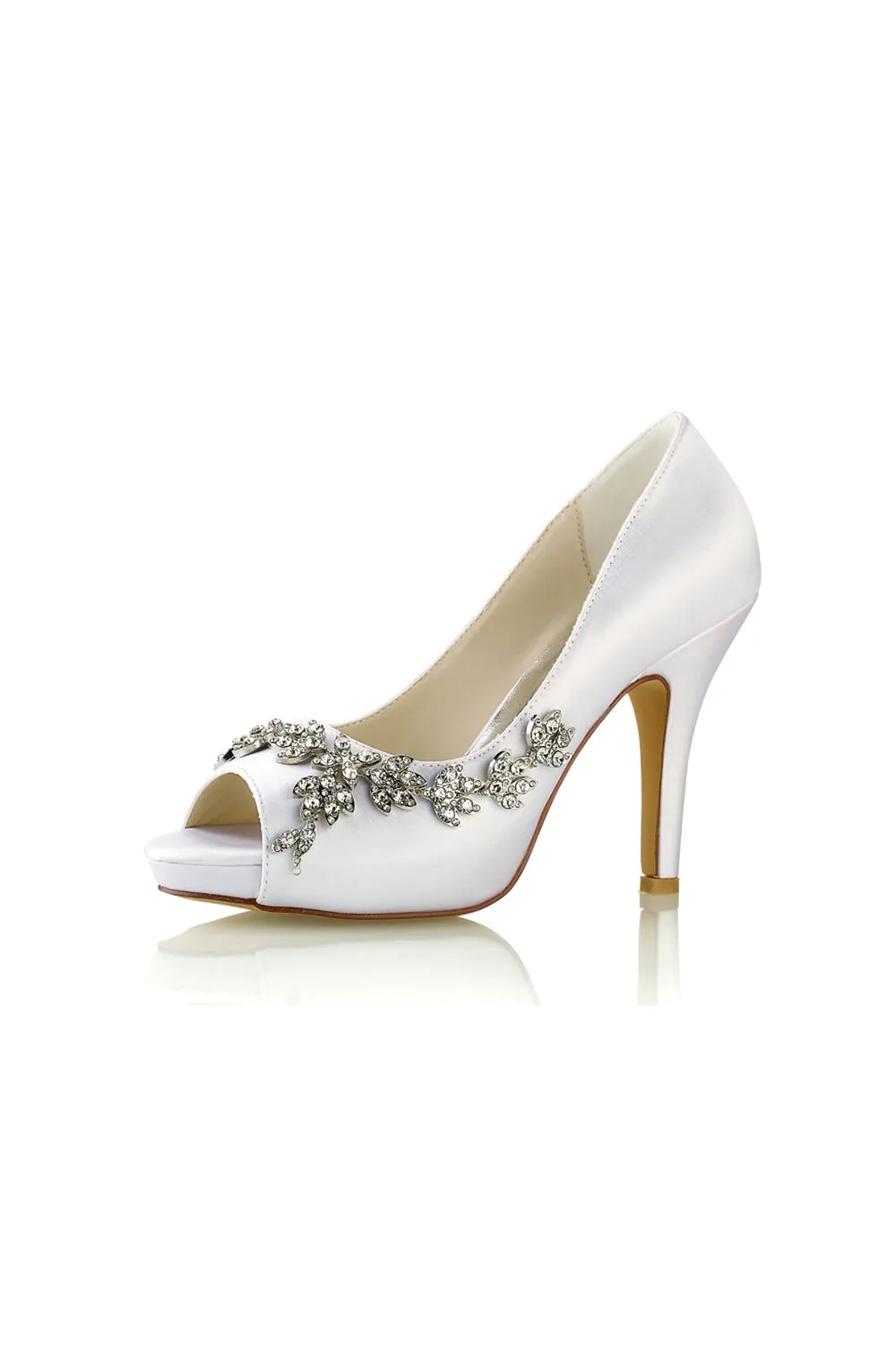 Peep Toe Block Heels With Rhinestone Flower sold by KissProm