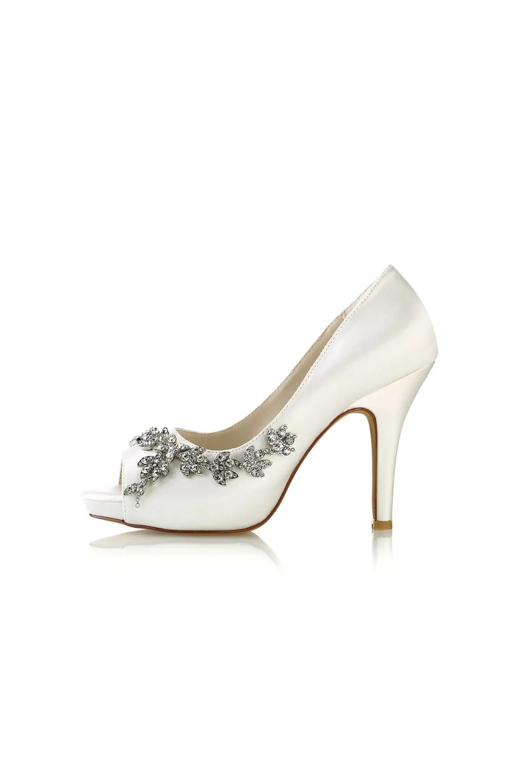 Peep Toe Block Heels With Rhinestone Flower sold by KissProm product image thumbnail 2