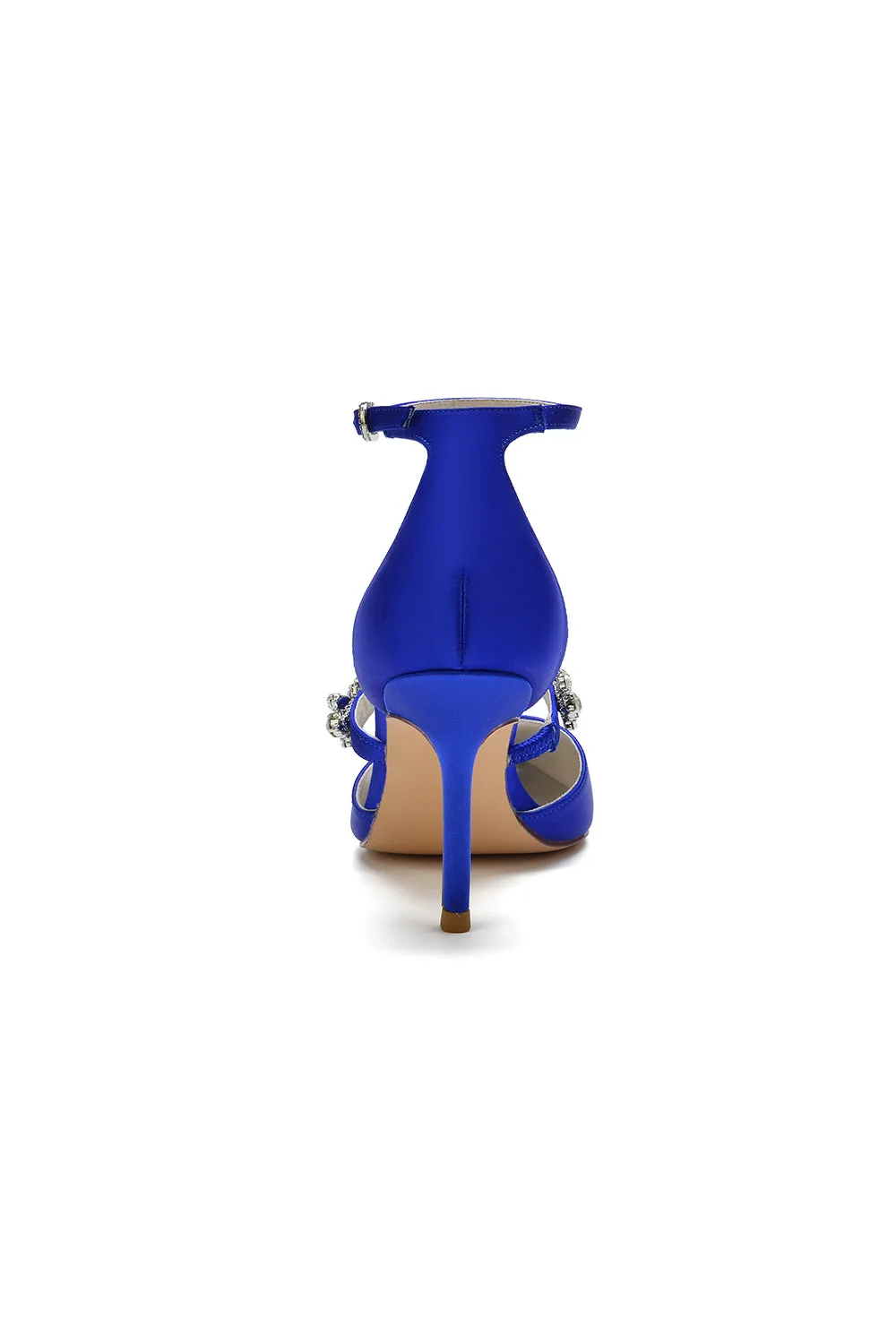 Satin High Heels with Rhinestone Strap sold by KissProm product image thumbnail 4