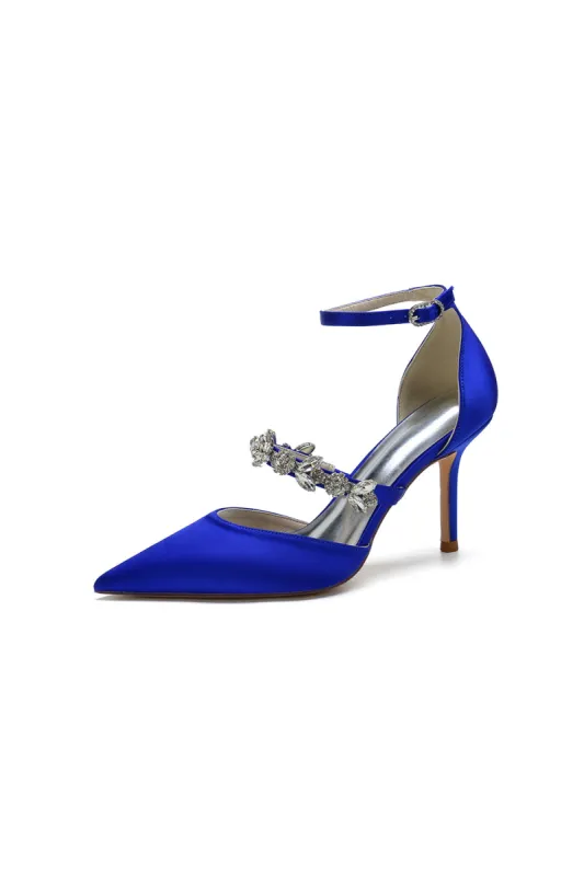 Satin High Heels with Rhinestone Strap sold by KissProm
