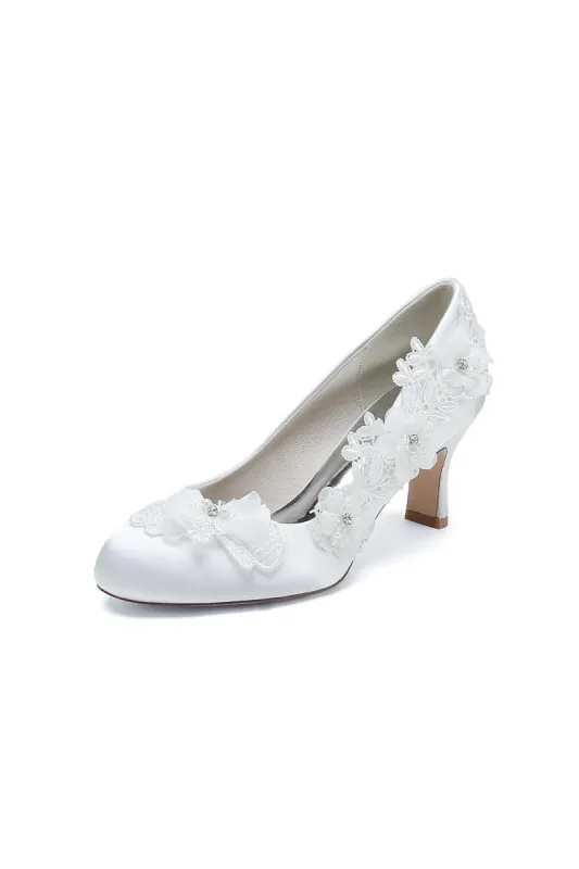 Lace Pointed Toe  Chunky Heels with Beaded sold by KissProm