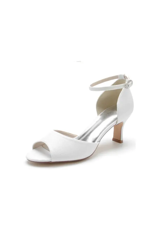 Glitter Crystal Peep Toe Chunky Heels sold by KissProm