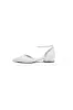 Pointed Toe Ankle Strap Pearl Beaded Ivory Ribbons Low Heels sold by KissProm