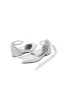 Pointed Toe Ankle Strap Pearl Beaded Ivory Ribbons Low Heels sold by KissProm