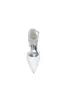 White Pearl Beaded Ankle Strap Pointed Toe Low Heels sold by KissProm