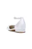 White Pointed Toe Ankle Strap Low Heels with Rhinestone sold by KissProm