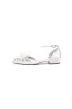White Pointed Toe Ankle Strap Low Heels with Rhinestone sold by KissProm