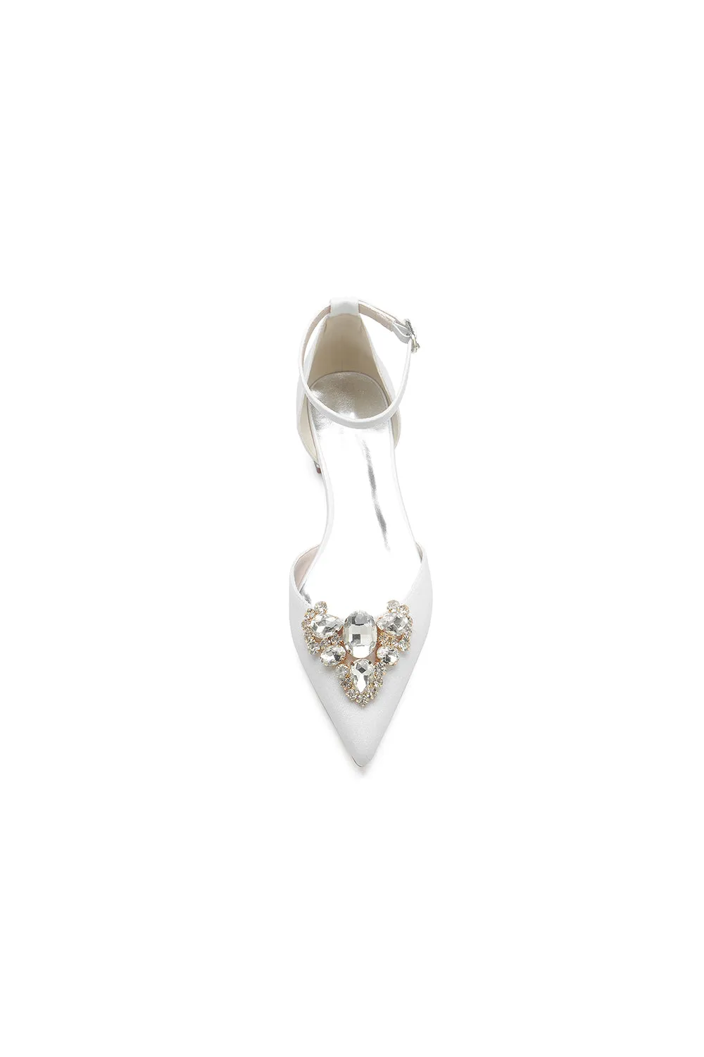 Simple Glitter Pointed Toe Ankle Strap Low Heels with Rhinestone sold by KissProm product image thumbnail 2