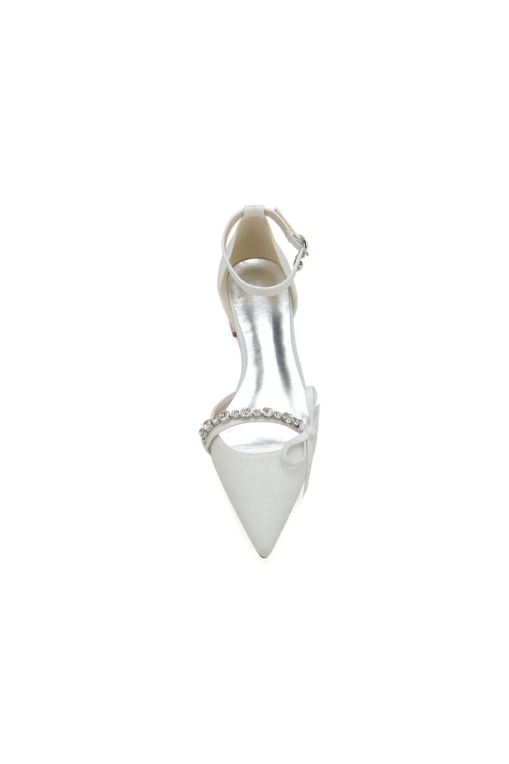 Glitter Pointed Toe Low Heels Wedding Shoes with Bow sold by KissProm product image thumbnail 3