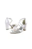 White Silk Pump with Handcrafted Flower and Crystal Embellishments sold by KissProm