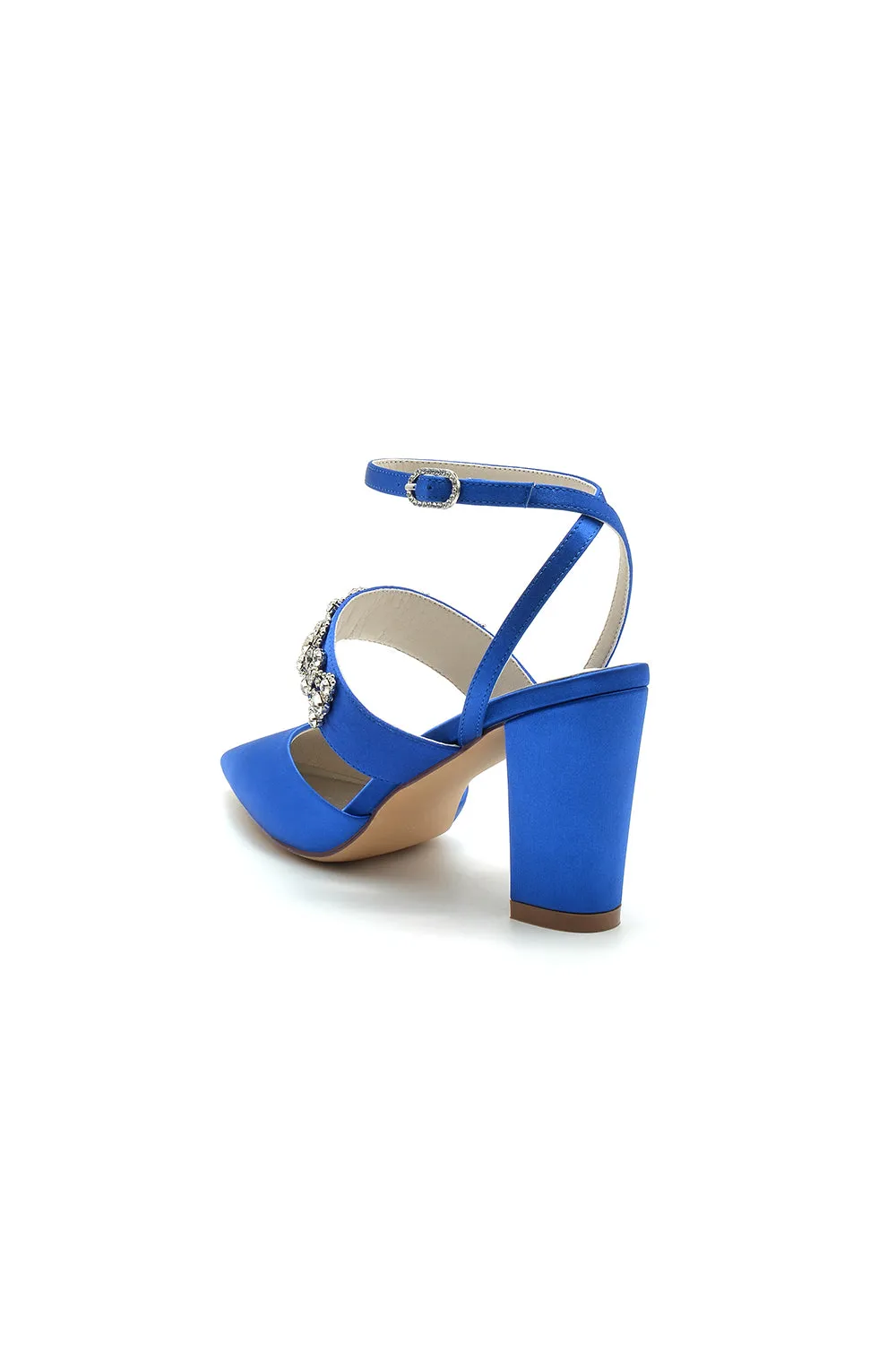 Black Satin Pump with Sparkling Silver Accent sold by KissProm product image thumbnail 4