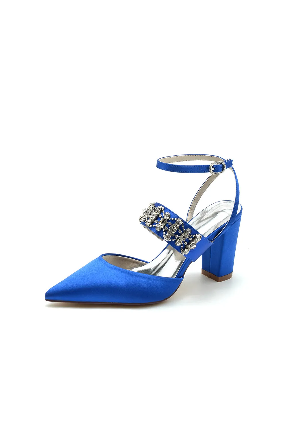 Black Satin Pump with Sparkling Silver Accent sold by KissProm product image thumbnail 2