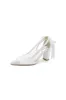 White Mesh Pump with Elegant Bow Detail and Transparent Overlay sold by KissProm